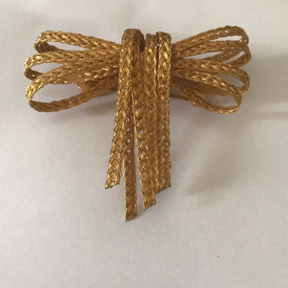Gold Braided Bow Accessory Hier clip